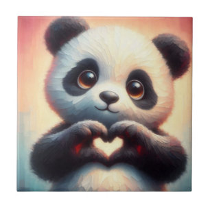 Heartfelt Panda Ceramic Tile