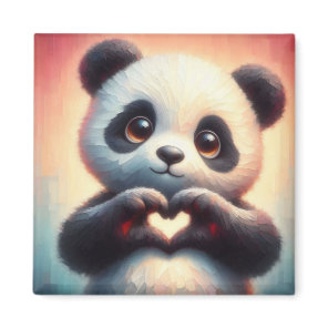 Heartfelt Panda Magnet