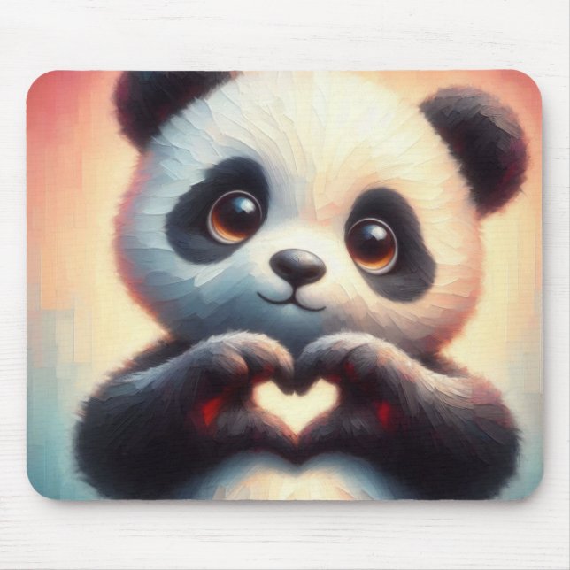 Heartfelt Panda Mouse Pad (Front)