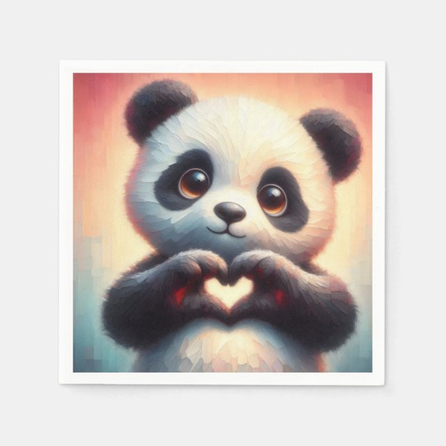 Heartfelt Panda Napkins (Front)