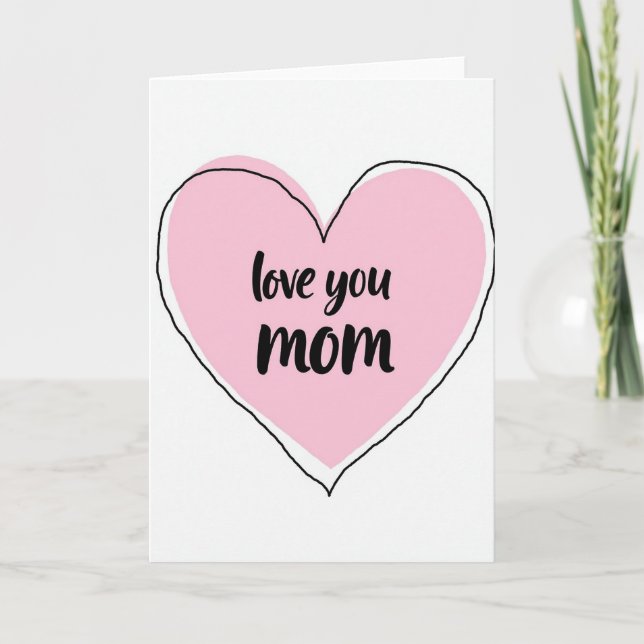 Heartfelt Pastel Love You Mom Card (Front)