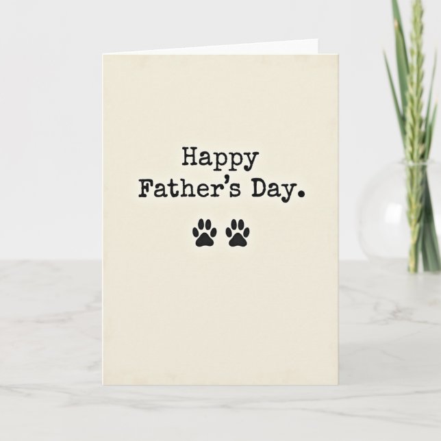 Heartfelt Paw Prints Fathers Day Card (Front)
