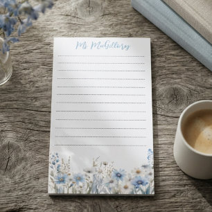 Heartfelt Periwinkle Watercolor Teacher Magnetic Notepad