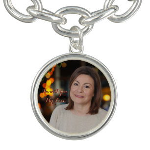 Heartfelt Photo "I'm With You My Love" Memory Bracelet