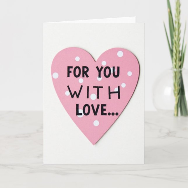 Heartfelt Pink For You Card (Front)