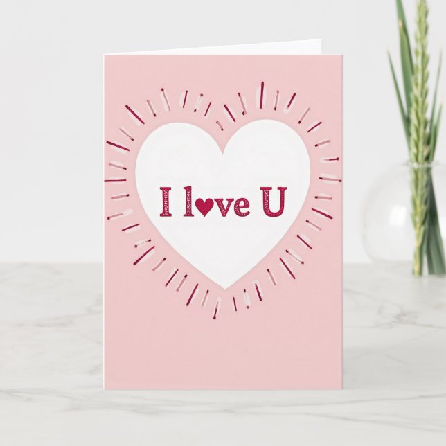 Heartfelt Pink Love Card (Front)