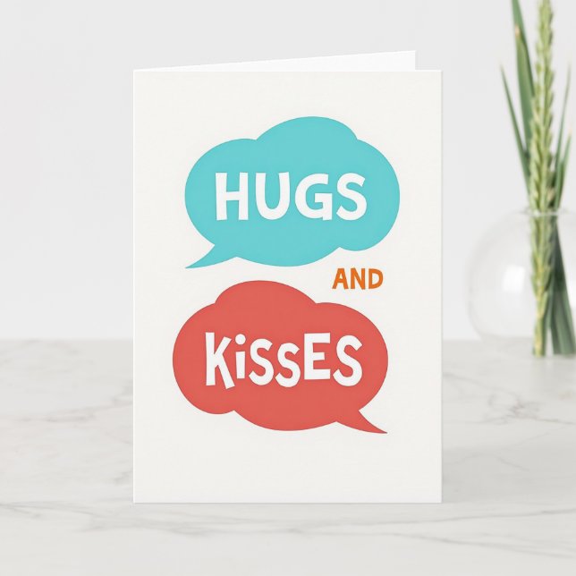Heartfelt Pop Hugs And Kisses Card (Front)