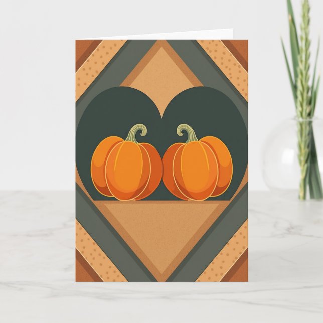 Heartfelt Pumpkin Pair Card (Front)