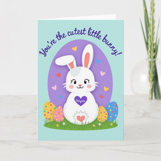 Heartfelt Rabbit Faux Foil Card (Front)