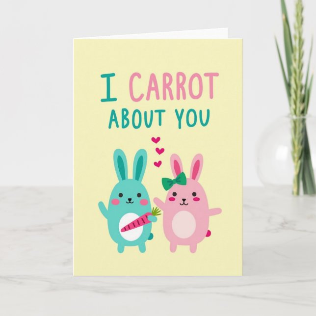 Heartfelt Rabbits Love Card (Front)