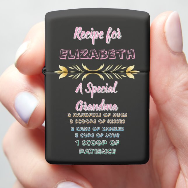 Heartfelt recipe for beloved grandmothers zippo lighter (In Hand)
