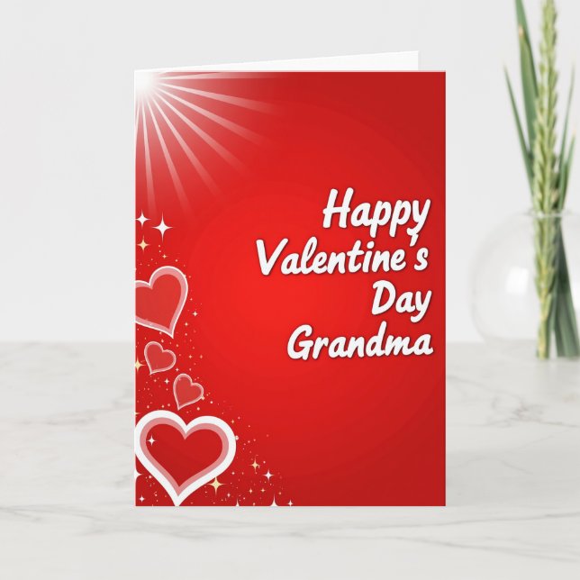 Heartfelt Red Valentines Grandma Card (Front)