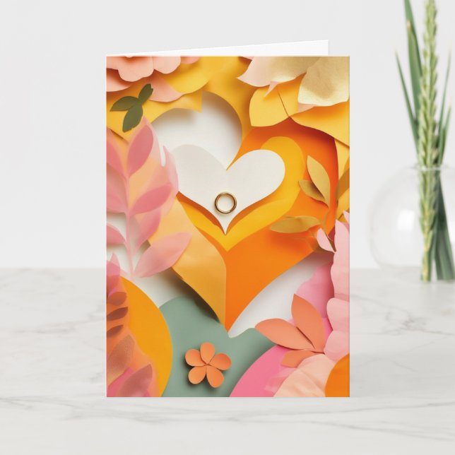 Heartfelt Ring Surrounded by Flowers Card (Front)