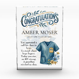 Heartfelt RN Graduation Tribute Greeting Card Acrylic Award
