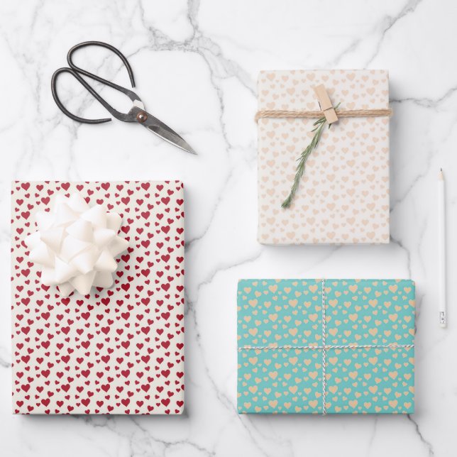 Heartfelt Romance: Valentine's Day Wrapping Paper Sheets (Front)