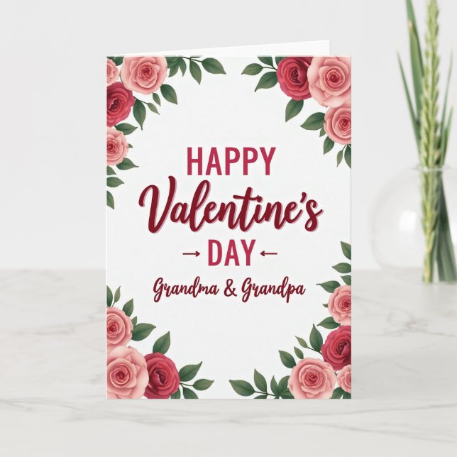 Heartfelt Roses Grandma Grandpa Card (Front)