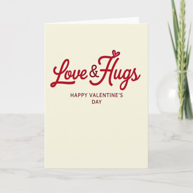 Heartfelt Script Love Hugs Card (Front)