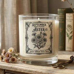 Heartfelt September Birthday Aster Floral Tribute Scented Candle