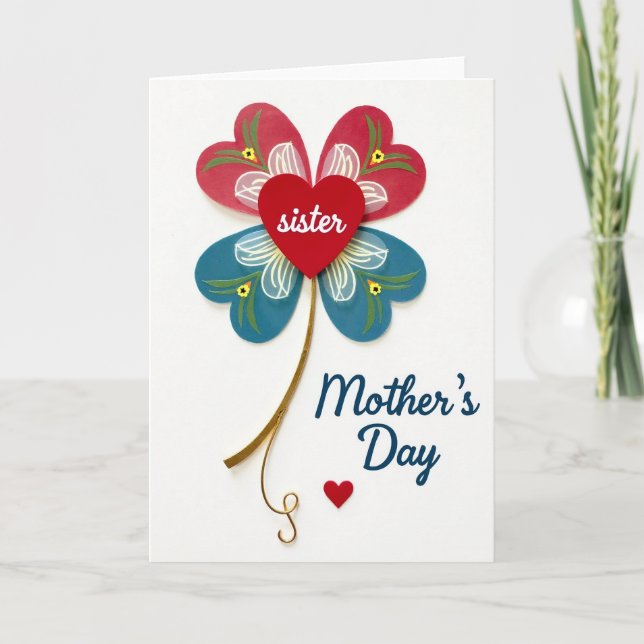 Heartfelt Sister Day Bloom Card (Front)