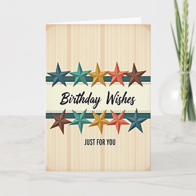 Heartfelt Starry Birthday Card (Front)