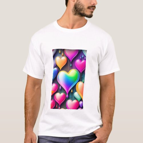 Heartfelt Style Charming Heart Design T_Shirt T_Shirt