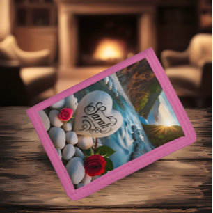 Heartfelt Sunset Tri-fold Wallet