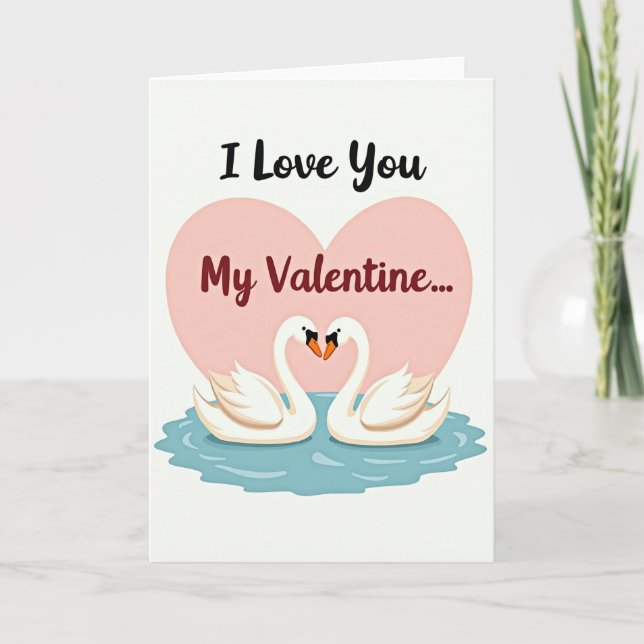 Heartfelt Swan Love Card (Front)