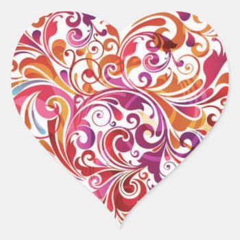 Heartfelt Swirl Heart Sticker by EnKore at Zazzle