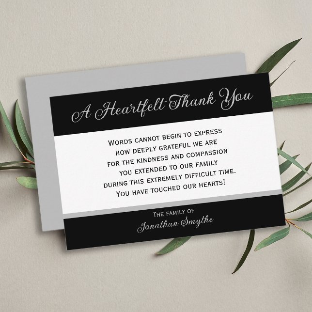 Heartfelt Sympathy Thank You Flat Card (Creator Uploaded)