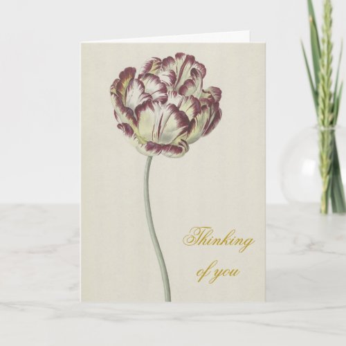 Heartfelt Sympathy _ Vintage Yellow  Red Tulip Holiday Card