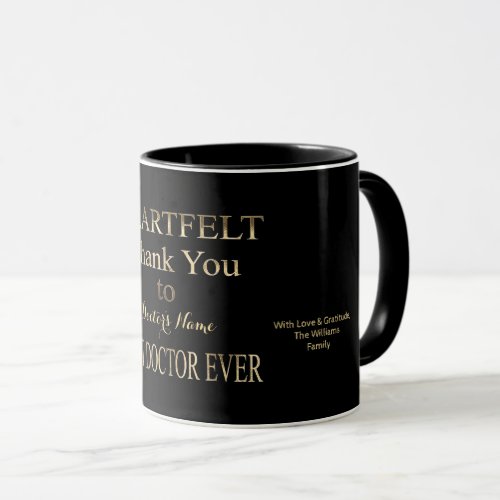 Heartfelt Thank You Best Doctor Ever Typography Mug