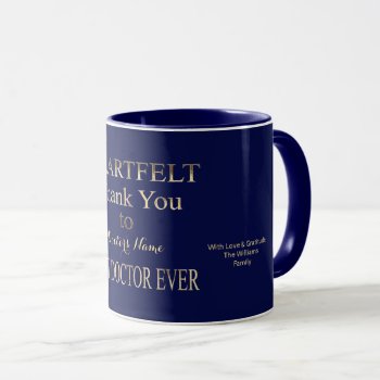 Heartfelt Thank You Best Doctor Ever Typography Mug by YourSparklingShop at Zazzle