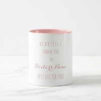 Heartfelt Thank You Best Doctor Ever Typography