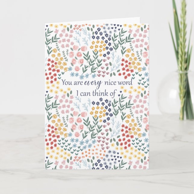 Heartfelt Thank You Gift Floral Friendship Card (Front)