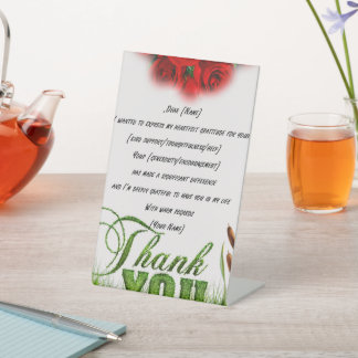 "Heartfelt Thanks and Appreciation" Pedestal Sign