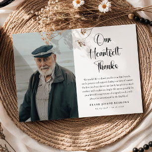 Heartfelt Thanks Funeral Photo & Message Sympathy Thank You Card