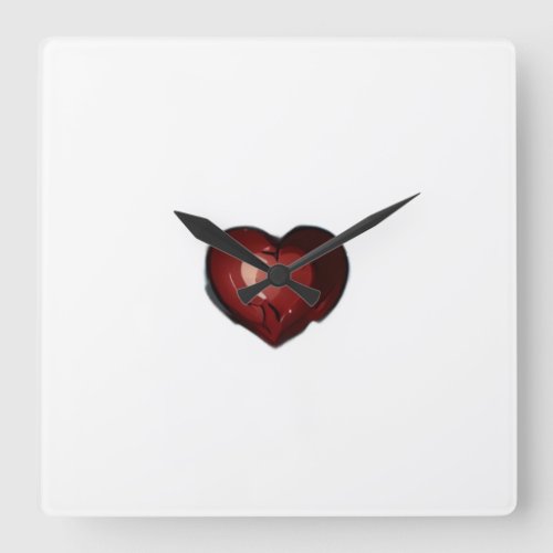 Heartfelt TimeEmbrace Every Moment with Our Heart Square Wall Clock