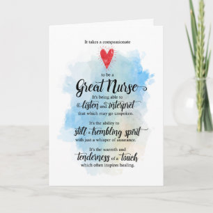 Heartfelt Typographic Watercolor Nurses Day Card