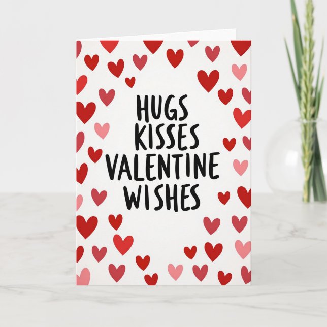 Heartfelt Valentine Kisses Card (Front)