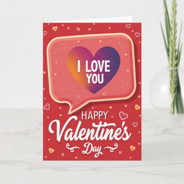 Heartfelt Valentine Love You Card (Front)
