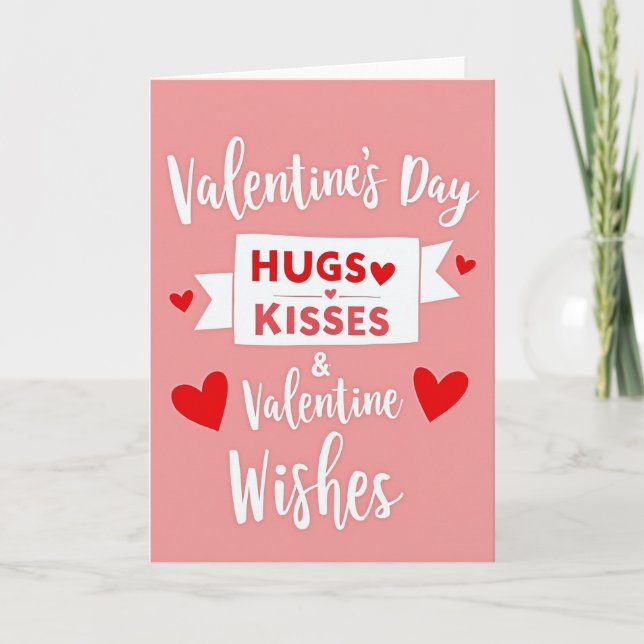 Heartfelt Valentines Day Hugs Card (Front)