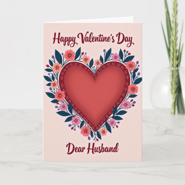 Heartfelt Valentines Day Husband Card (Front)