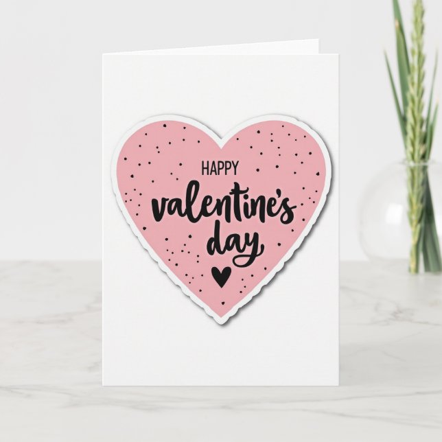 Heartfelt Valentines Day Paper Card (Front)