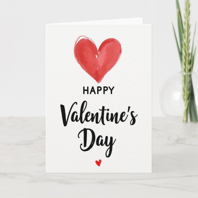 Heartfelt Watercolor Valentines Day Card (Front)