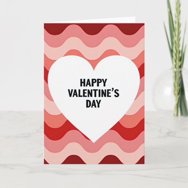 Heartfelt Wavy Valentines Day Card (Front)
