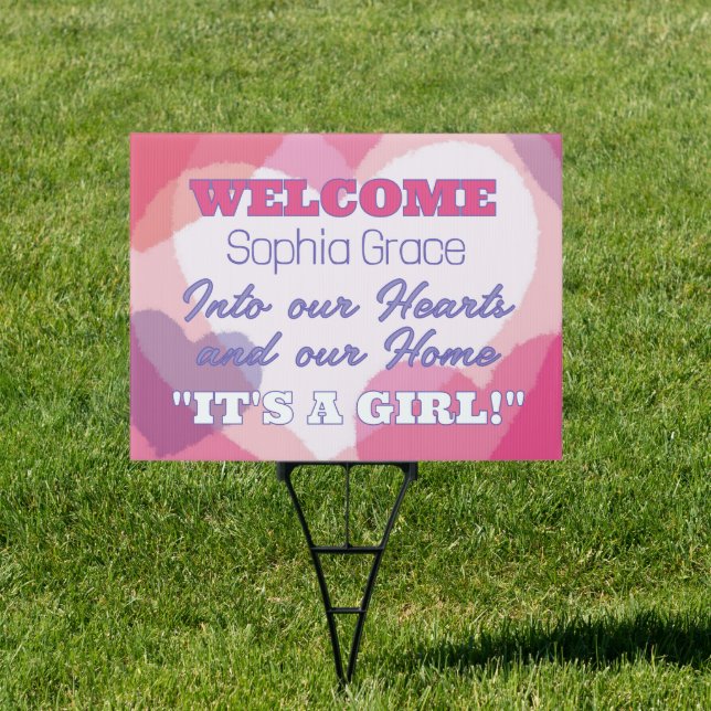 Heartfelt welcome for Baby Girl Sign (Insitu)
