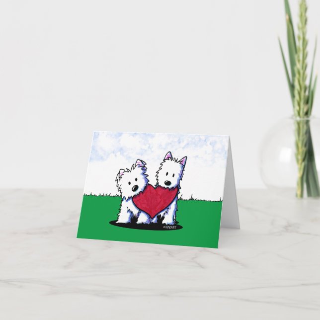 Heartfelt Westie Duo Valentine Holiday Card (Front)