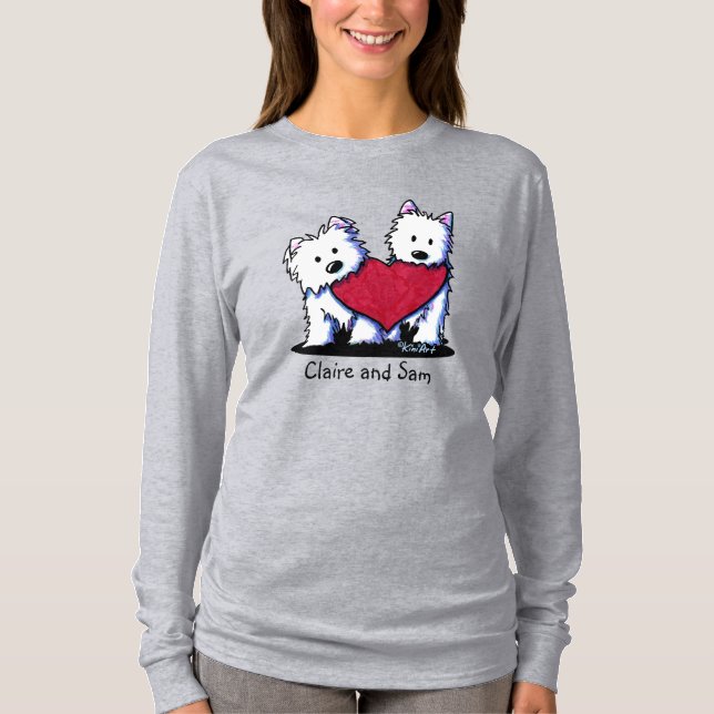 Heartfelt Westie Terrier  T-Shirt (Front)