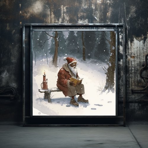  Heartfelt Wishes Black Santas Nice List Poster