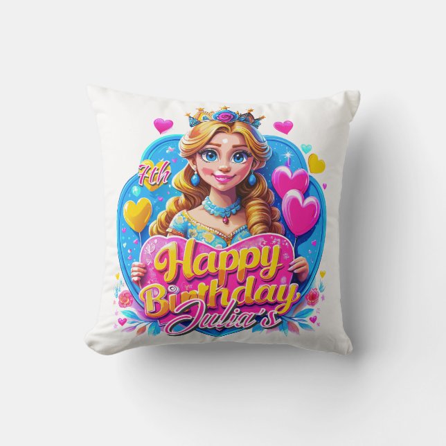 Heartfelt Wishes from the Birthday Throw Pillow (Front)